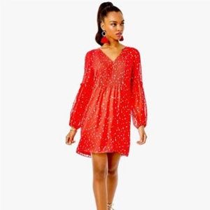 Lili Pulitzer Red Cleme Silk Dress